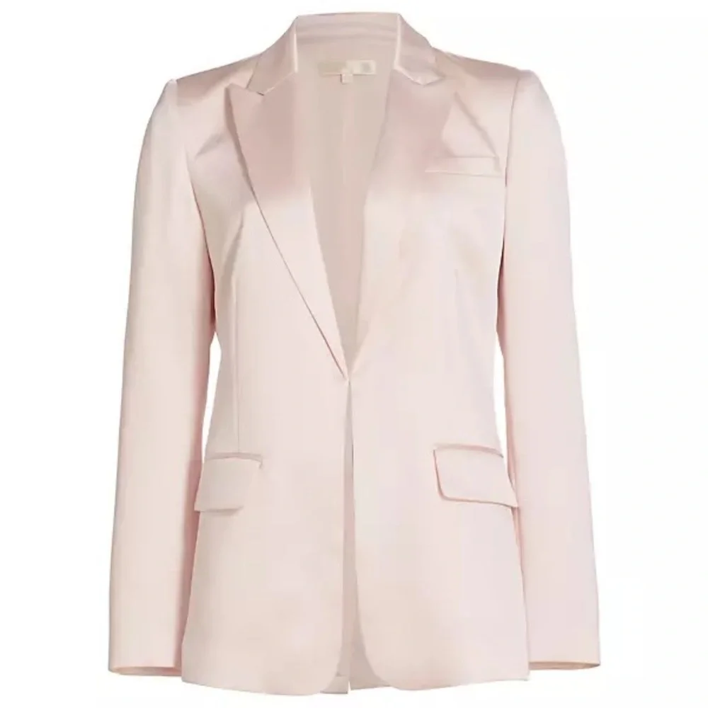 LoveShackFancy Gaston Silk Blazer, Macchiato, size 4 NWT